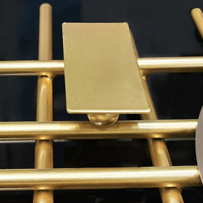 Golden Rectangular Grid Wall Clock