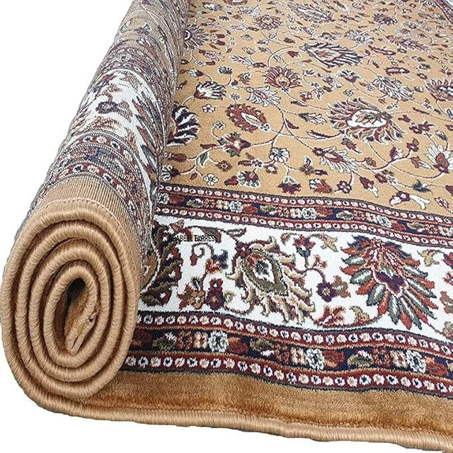 Beige Traditional Wool Carpet