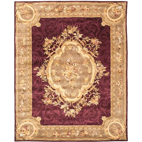 Maroon Persian Hand-Tufted Wool Carpet