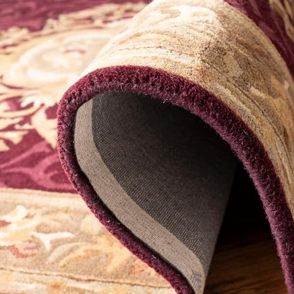 Maroon Persian Hand-Tufted Wool Carpet