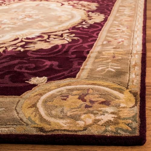Maroon Persian Hand-Tufted Wool Carpet