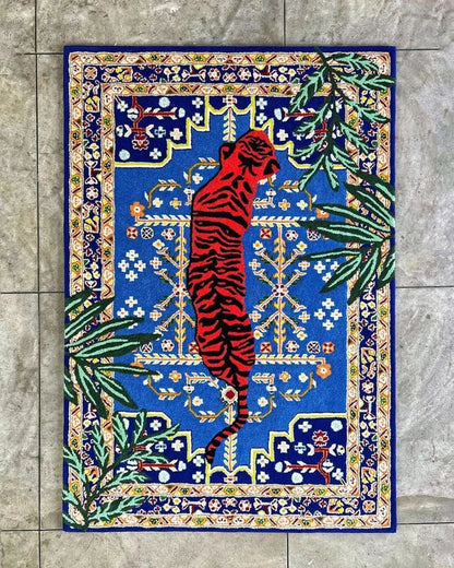 Red Tiger Hand Tufted Wool Rug