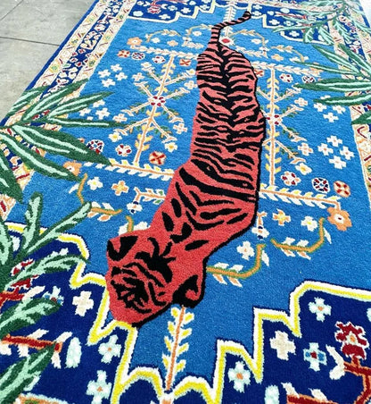 Red Tiger Hand Tufted Wool Rug