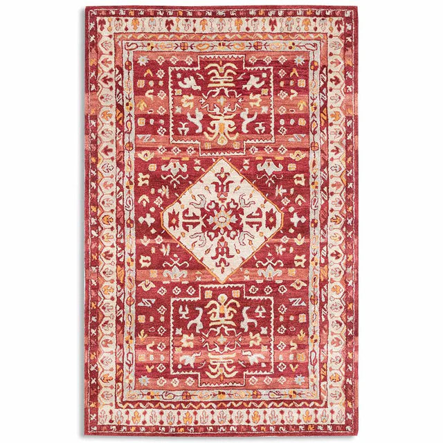 Red Hand Tufted Woollen Rug