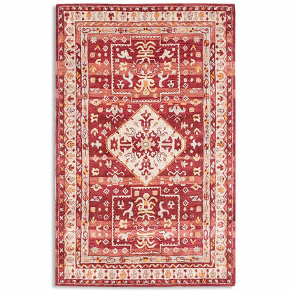 Red Hand Tufted Woollen Rug