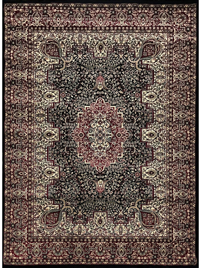 Traditional Black Wool Carpet