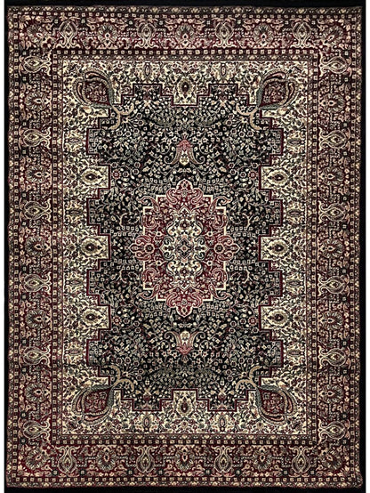 Traditional Black Wool Carpet