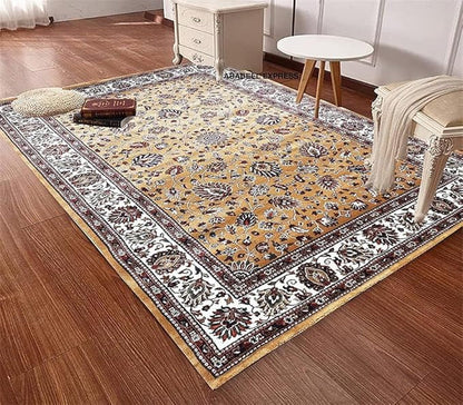 Beige Traditional Wool Carpet