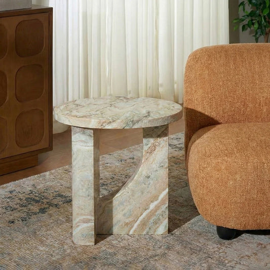 Crescent Marble Accent Table