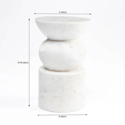 Artistry White Marble Accent Table