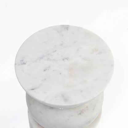 Artistry White Marble Accent Table